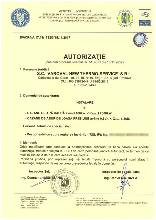Autorizație ISCIR PT C9 2010